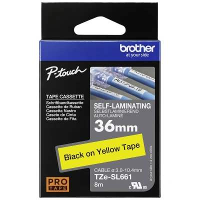 Image de Brother TZe SL661 Noir sur jaune Ruban