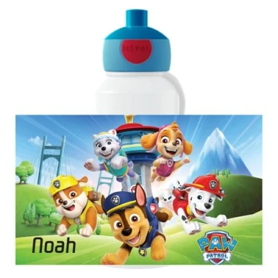 Image de Mepal Gourde Pop up Campus Paw Patrol personnalisée étanche pour l’école Bouteille réutilisable enfant Sans BPA, passe au lave vaisselle 400 ml Pups