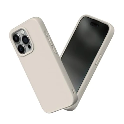 Image de RhinoShield Coque Compatible avec [iPhone 15 Pro Max] SolidSuit Fine Technologie d&#039;absorption des Chocs et Finition Premium Mate Beige Coquillage