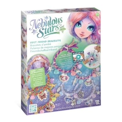 Image de Kit Créatif Bracelet d&#039;Amitié Coralia Nebulous Stars de Loisirs Bijoux Enfant avec Autocollant et Perles Atelier Création pour Fille à partir 7 ans Activité Manuelle Enfants
