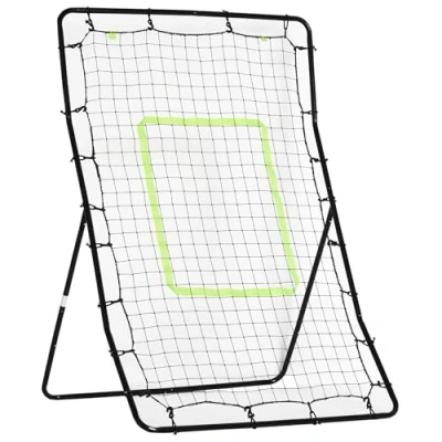 Image de HOMCOM Filet de Rebond Football 90L x 80l 140H cm Cible et Sardines Fixation fournies Noir Vert