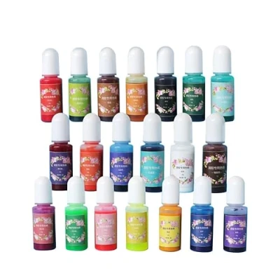 Image de 20 Couleurs Pigment de Résine Époxy Concentré Colorant Resine Epoxy Liquide pour Fabrication Bijoux, Artisanat d&#039;Art, Bricolage