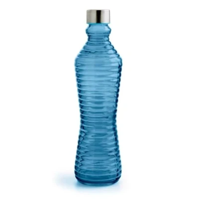 Image de Quid Bouteille en verre avec couvercle Line bleu 1 l