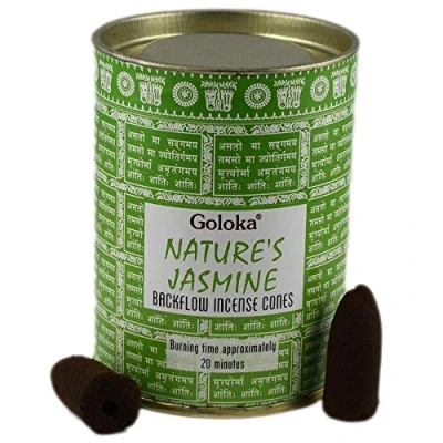 Image de Goloka Encens Backflow Cônes Nature&#039;s Jasmine