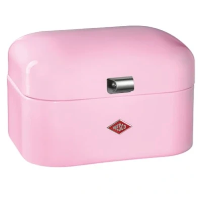Image de WESCO Boîte à pain Single Grandy de couleur rose, tôle d&#039;acier revêtue par pulvérisation, trous d&#039;aération et poignée stable