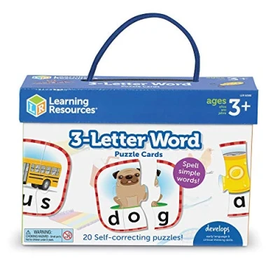 Image de Learning Resources Cartes de puzzles mots trois lettres , préparation préscolaire, autocorrectifs, à partir 3 ans