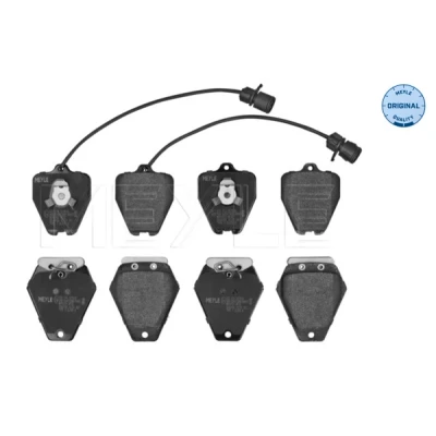 Image de MEYLE 025 214 5218/W Jeu de plaquettes frein ORIGINAL Quality Essieu avant contact signal d&#039;usure inclus avec tôle anti bruit AUDI: A8 D2