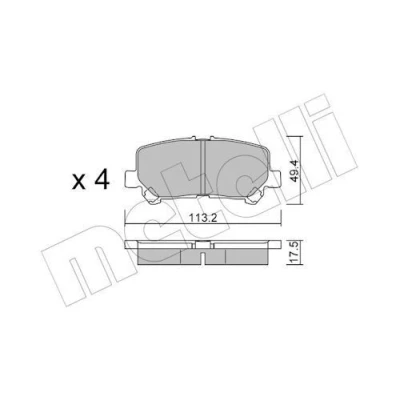 Image de METELLI 22 1292 0 Jeu de plaquettes frein contact signal d&#039;usure exclu