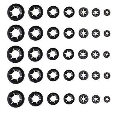 Image de YouU Dentaire Rondelles Starlock À Verrouillage Rapide Vitesse Pousser Des Clips de Fixations M3 M4 M5 M6 M8 M10 M12 (200 Pièces 7 taille) avec Boîte Rangement
