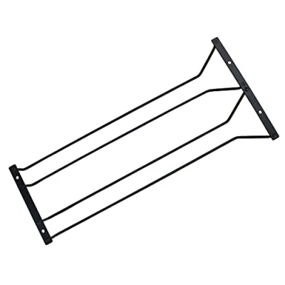 Image de Abcsea 1 Pièce Noir Porte Verre à Vin Sous Meuble, verres Pied Suspendu, Support de Vin, Stemware Rack, 45 cm 2 Rangées