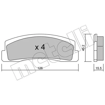 Image de METELLI 22 0046 0 Jeu de plaquettes frein contact signal d&#039;usure exclu LADA: Niva