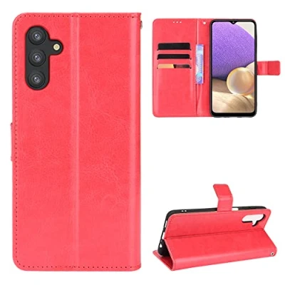 Image de QiongniAN Coque Cuir pour Samsung Galaxy A04S,Coque SM A047F/DS A04S / A047F/DSN A047M/DS A047M Housse Etui Cover Red