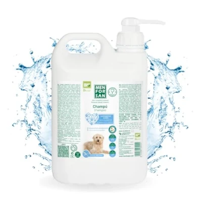 Image de MENFORSAN Shampooing Éliminateur d&#039;odeurs pour Chiens 5L, élimine Les Mauvaises Odeurs du Pelage, Odeur de Poudre Talc