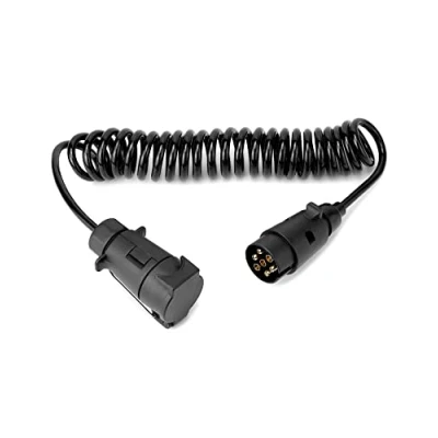 Image de QWORK® Câbles d&#039;Extension 3M pour Remorques avec Adaptateur Prise Remorque 7 vers Broches Caravane Camion RV Tracteur