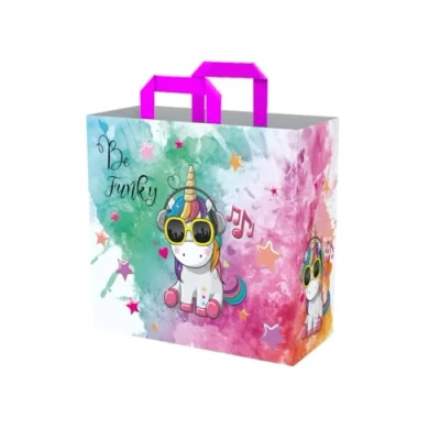Image de Konix Sac cabas Taille M 40 x 45 20 cm Matière recyclée Motif licorne Be Funky