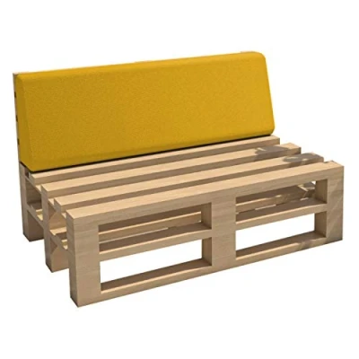 Image de chilly pilley Coussin De Palette EU Impermeable Jardin Intérieur Extérieur Lavable Amovible Siège Dos (Coussin 120x40x10/20, Jaune)
