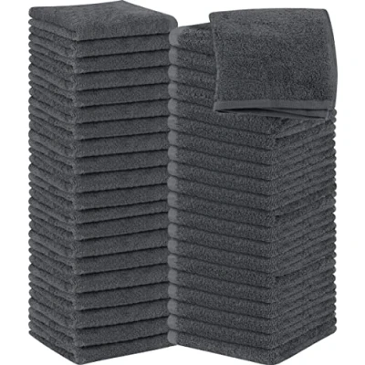 Image de Utopia Towels Set de Gants Toilette (Lot 60 Gris) 100% Coton filé à l&#039;anneau, Serviettes 30 x CM, Debarbouillette très absorbants Petite