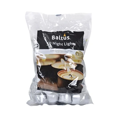 Image de Baltus Lot de 50 bougies chauffe plat en cire non parfumée Durée combustion 8 heures