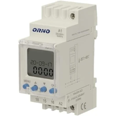 Image de ORNO PRE 450 Programmateur Electrique Astronomique 52 Programmes Menu en 3 Langues avec 2 Sorties Relais et Fonction Pause de Nuit