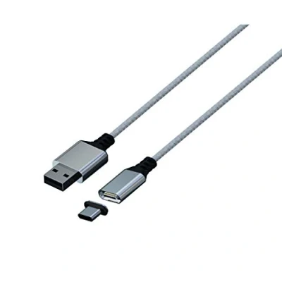 Image de Konix Mythics Câble de charge magnétique 2 m type A à C pour manette DualSense PS5 Chargement grande vitesse Blanc