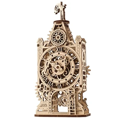 Image de UGEARS Puzzle en Bois 3D de la Vieille Tour l&#039;horloge Kit modèle mécanique à Construire Jouet d&#039;horloge Bricolage avec mécanisme Rotation Jeu Construction Casse tête