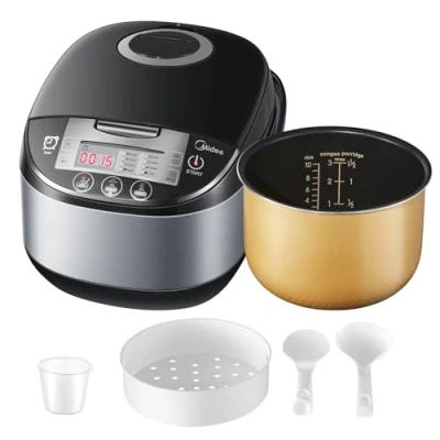 Image de Midea Multicuiseur avec 11 Programmes, Cuiseur de Riz 5L pour 10 Personnes, Cuisson Lente, Vapeur, Pot Intérieur Haut Gamme, Maintien au Chaud et Minuteur
