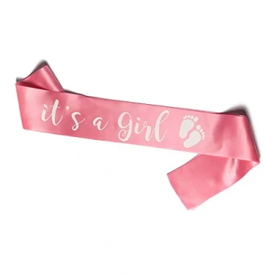 Image de OLILLY Echarpe It&#039;s a Girl pour Babyshower Fille Fêter la Naissance d&#039;une ! (Rose)