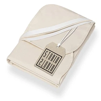Image de STUDIO Molleton Protège Matelas 100 x 200 cm, Made in Green, 100% Coton Respirant, fabriqué en Allemagne, Couvre Protection avec des élastiques d&#039;angle, Couleurs Naturelles