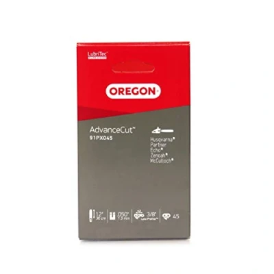 Image de Oregon 91PX045E AdvanceCut Chaîne de Tronçonneuse pour Guide 12&quot; (30 cm), 45 Maillons d&#039;Entraînement, Compatibles avec Dolmar, Echo, Bosch, Einhell et autres