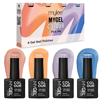 Image de MyGel by MYLEE Pick Me Vernis à Ongles Gel Set 4x10ml UV/LED Nail Art Manucure Pédicure pour Usage Professionnel et Domestique Longue durée facile utiliser