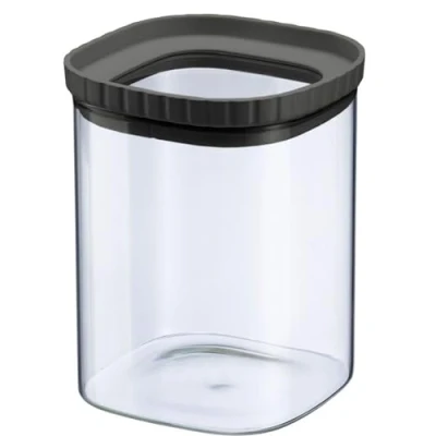Image de Westmark Récipient en Verre avec Couvercle Silicone de Conservation Pratique Couvercle, Idéal pour Conserver les Pâtes, Épices, le Thé et Plus encore, Empilable 1080 ml