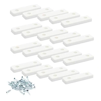 Image de 20 x sossai® écarteurs de sol/patins meuble/pieds meuble à visser MG2 Couleur: blanc Taille: 50x14x5 mm Incl. Vis