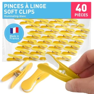 Image de Épingle/Pince à Linge/Soft Clips (40 pièces/Blanc Illuminating) de culiclean