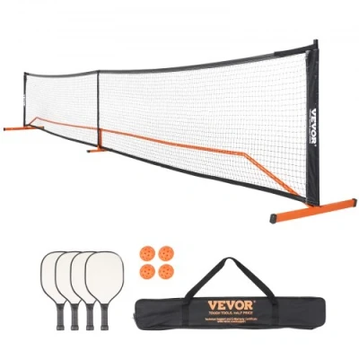 Image de VEVOR Système de Filet Pickleball Portable, Taille Réglementaire 673 cm, Cadre en Métal Stable Résistant aux Intempéries et PE Solide, Jeu Plein Air avec Sac Raquettes Balles