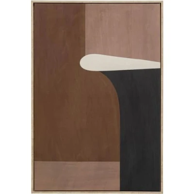 Image de Kare Impression sur toile Design Classic Shape Brownie Multicolore Tableau mural avec cadre 93 x 63 cm (L l)