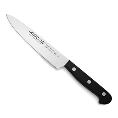 Image de Arcos Séries Universal Couteau du Chef à Découper Lame Acier Inoxydable Nitrum 150 mm Manche Polyoxyméthyléne (Pom) Couleur Noir