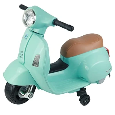 Image de TURBO CHALLENGE Porteur Vespa GTS Électrique 119151 Vert d&#039;eau Batterie 6V + Chargeur USB Inclus Poids Max 25 Kg À Partir de 18 Mois