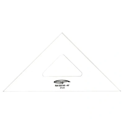 Image de Graphoplex Equerre 45 3 bords droits 21 cm Transparent