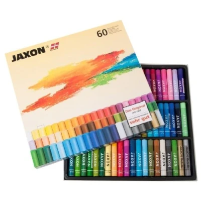 Image de Honsell Jaxon 47460 Lot de 60 craies pastel à l&#039;huile dans un étui en carton, couleurs brillantes, résistantes la lumière, idéales pour les artistes, peintres amateurs, enfants, école, cours d&#039;art,
