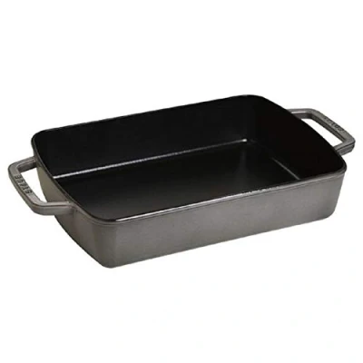 Image de STAUB Plat à Four en Fonte, Rectangulaire, 30 x 20 cm, 3,15 L, Gris Graphite