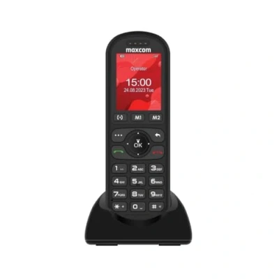 Image de Maxcom MM39D SE Téléphone portable sans fil pour la maison et le bureau avec carte SIM Pas besoin de ligne fixe Chargeur USB C Prise britannique Noir