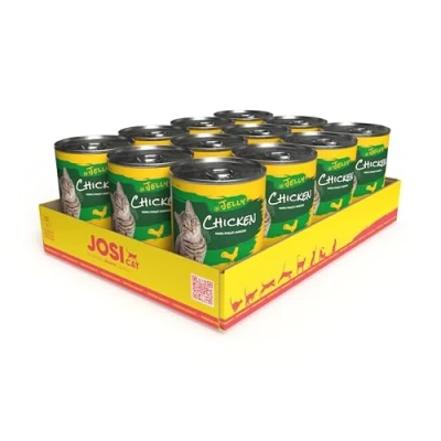 Image de JosiCat Nourriture pour chat Chicken in Jelly (12 x 400 g) sans céréales avec poulet en gelée vitamine D3 &amp; E humide de qualité supérieure chats adultes