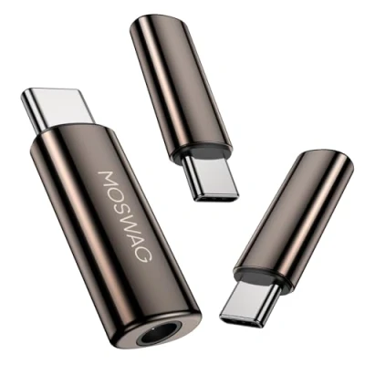 Image de MOSWAG Adaptateur USB C Jack Coudé, 3.5mm Coudé Écouteur Audio DAC Compatible avec Samsung Galaxy S23 s22 Pixel 7/6 iPad Pro/Air/Mini Oneplus 10 Pro