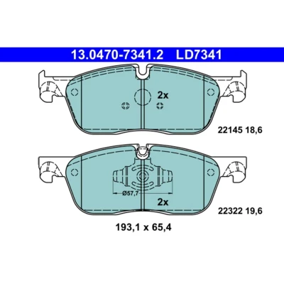 Image de ATE 13.0470 7341.2 Jeu de plaquettes frein préparé pour indicateur d&#039;usure, contact signal d&#039;usure exclu JAGUAR: XF Berline, F Pace