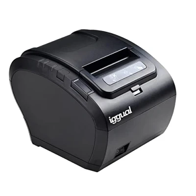 Image de iggual Imprimante Thermique de Tickets 260 mm/s Rouleau Papier 80mm Poids 2,1 kg Couleur Noir