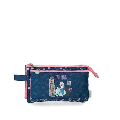 Image de Enso Ciao Bella Trousse Triple Bleu 22 x 12 5 cm Polyester, Bleu, Talla única,