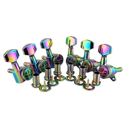 Image de Guyker Accordeurs de verrouillage guitare (6 pour droite) 1:18 Lock String Tuning Key Pegs Machine Head Remplacement ST TL SG LP Style Guitares électriques, folk ou acoustiques Caméléon