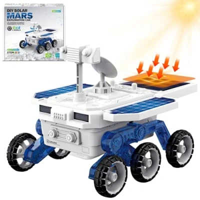 Image de OBEST Robot Solaire Jouet pour Enfants partir 8 Ans, Ensemble Puzzle assemblé Bricolage kit,Jouets Construction d&#039;expériences STEM, Cadeaux de Jouets Voiture Spatiale garçons et Filles