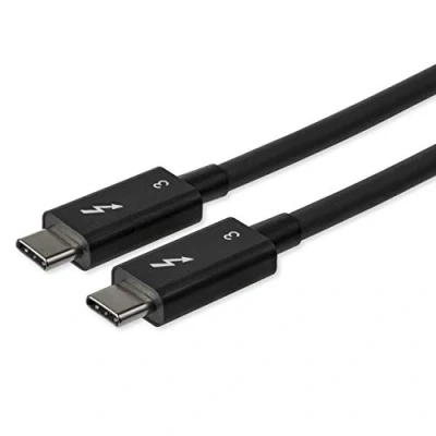 Image de StarTech.com Câble Thunderbolt 3 vers de 0,8 m 40 Gbps Compatible USB C Certifié TB3 PD 100 W Noir (TBLT34MM80CM)