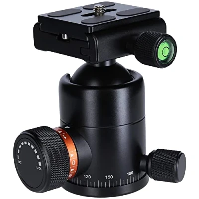 Image de Rollei trépied à rotule pour C6i, tête de Professionnelle 360 avec Friction, capacité Charge 12 kg et 3 Niveaux Bulle Plateau Rapide Acra Swiss 22769 Noir